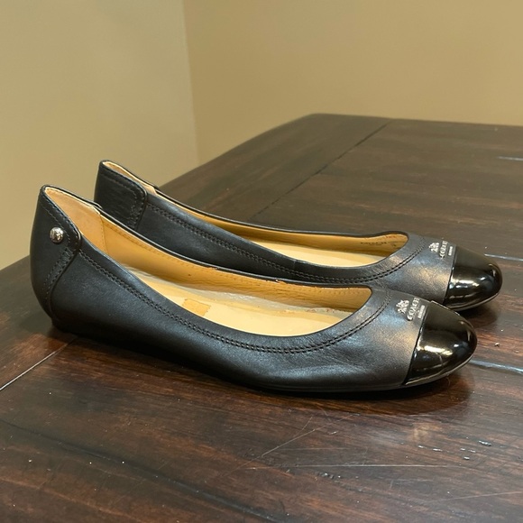 Coach Patent Toe Leather Ballet Flats - Picture 1 of 5